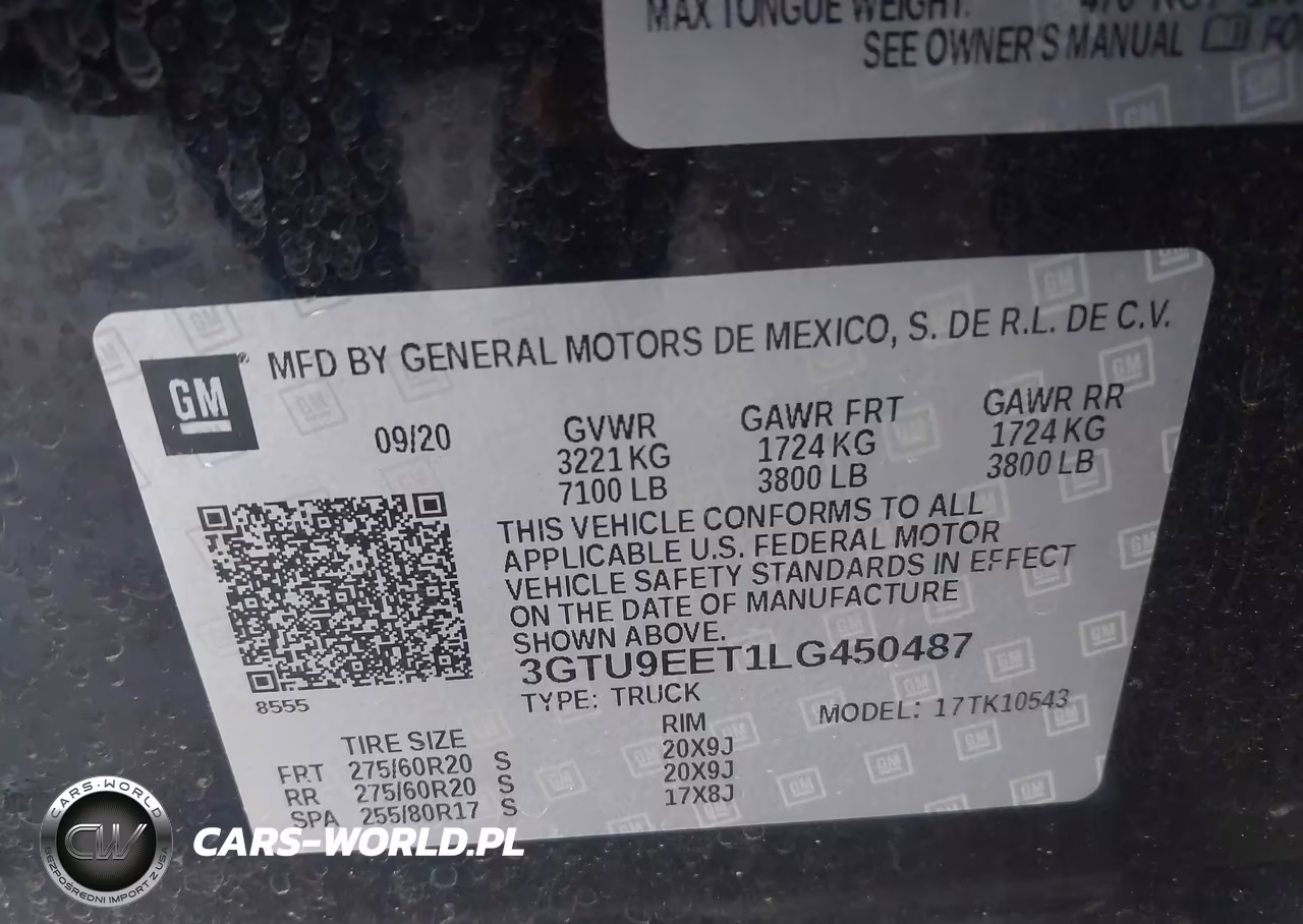 2020 GMC Sierra 1500 4Wd Short Box At4 VIN:3GTU9EET1LG450487 - 9