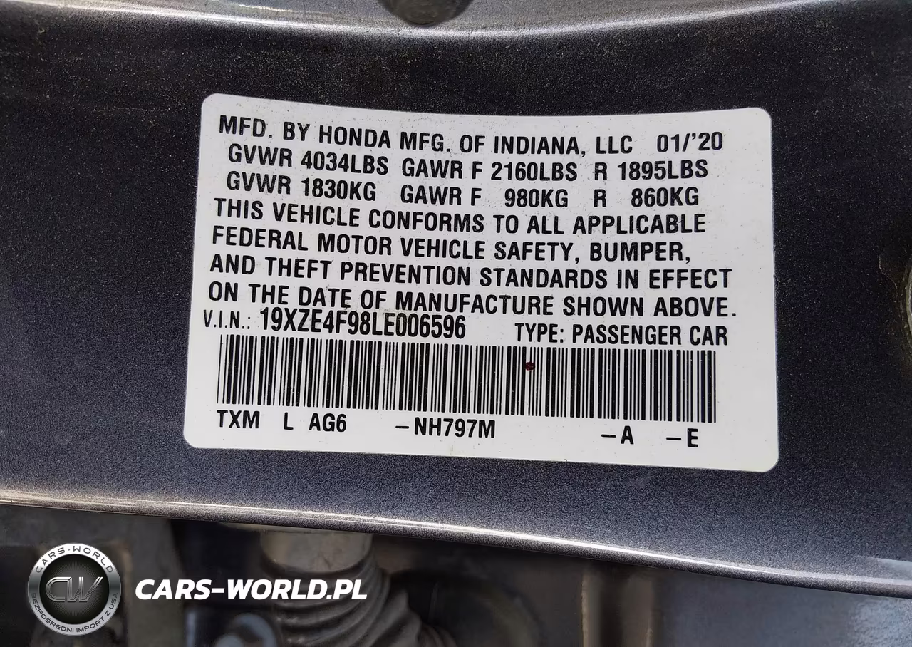 2020 Honda Insight Touring VIN:19XZE4F98LE006596 - 9