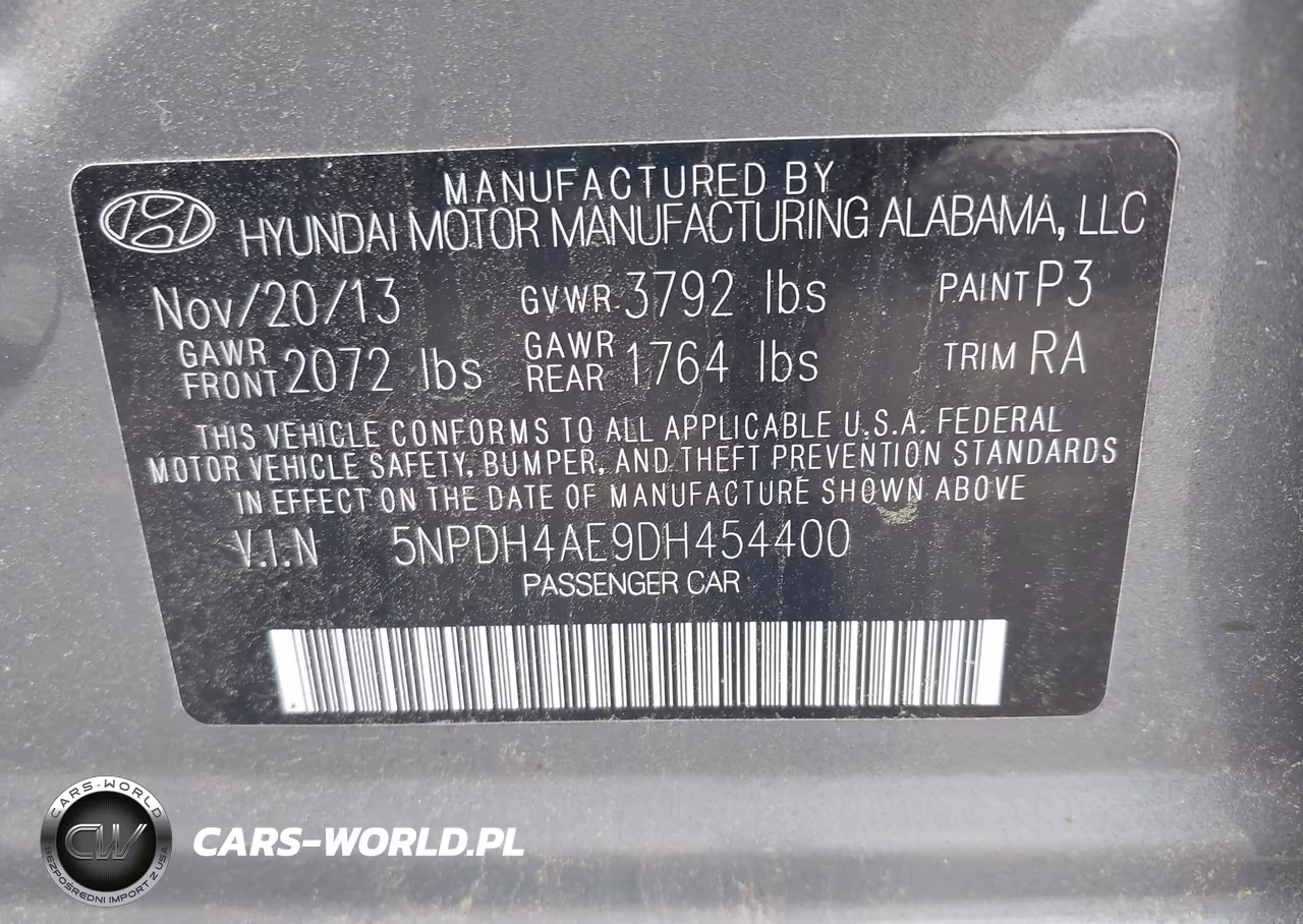2013 Hyundai Elantra Limited VIN:5NPDH4AE9DH454400 - 9