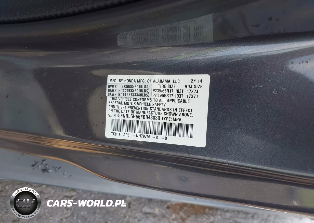 2015 Honda Odyssey Ex-L VIN:5FNRL5H66FB048830 - 9