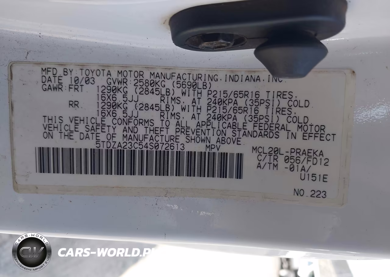 2004 Toyota Sienna Le VIN:5TDZA23C54S072613 - 9