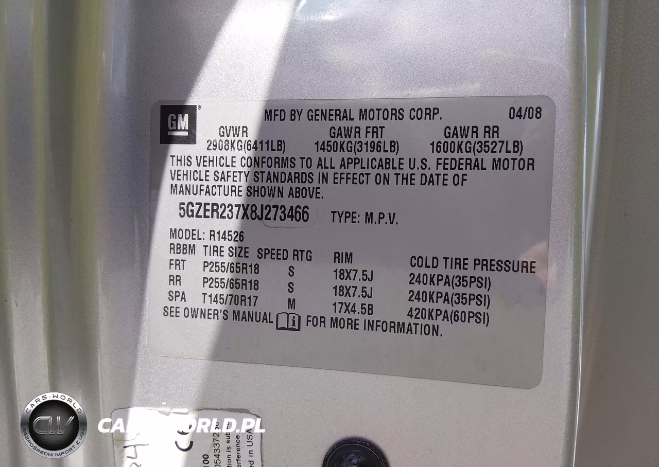 2008 Saturn Outlook Xr VIN:5GZER237X8J273466 - 9