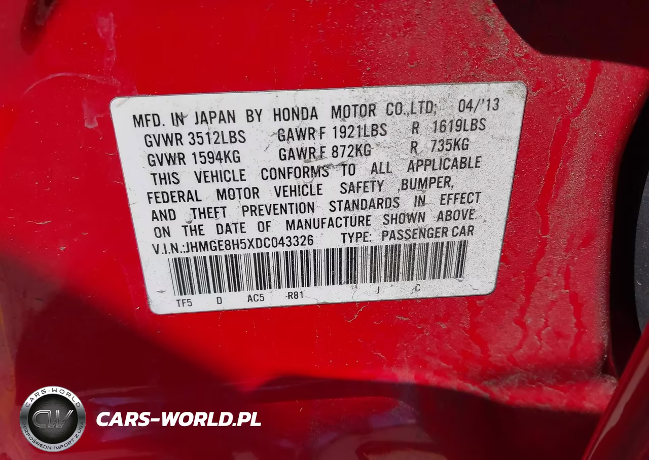 2013 Honda Fit Sport VIN:JHMGE8H5XDC043326 - 9