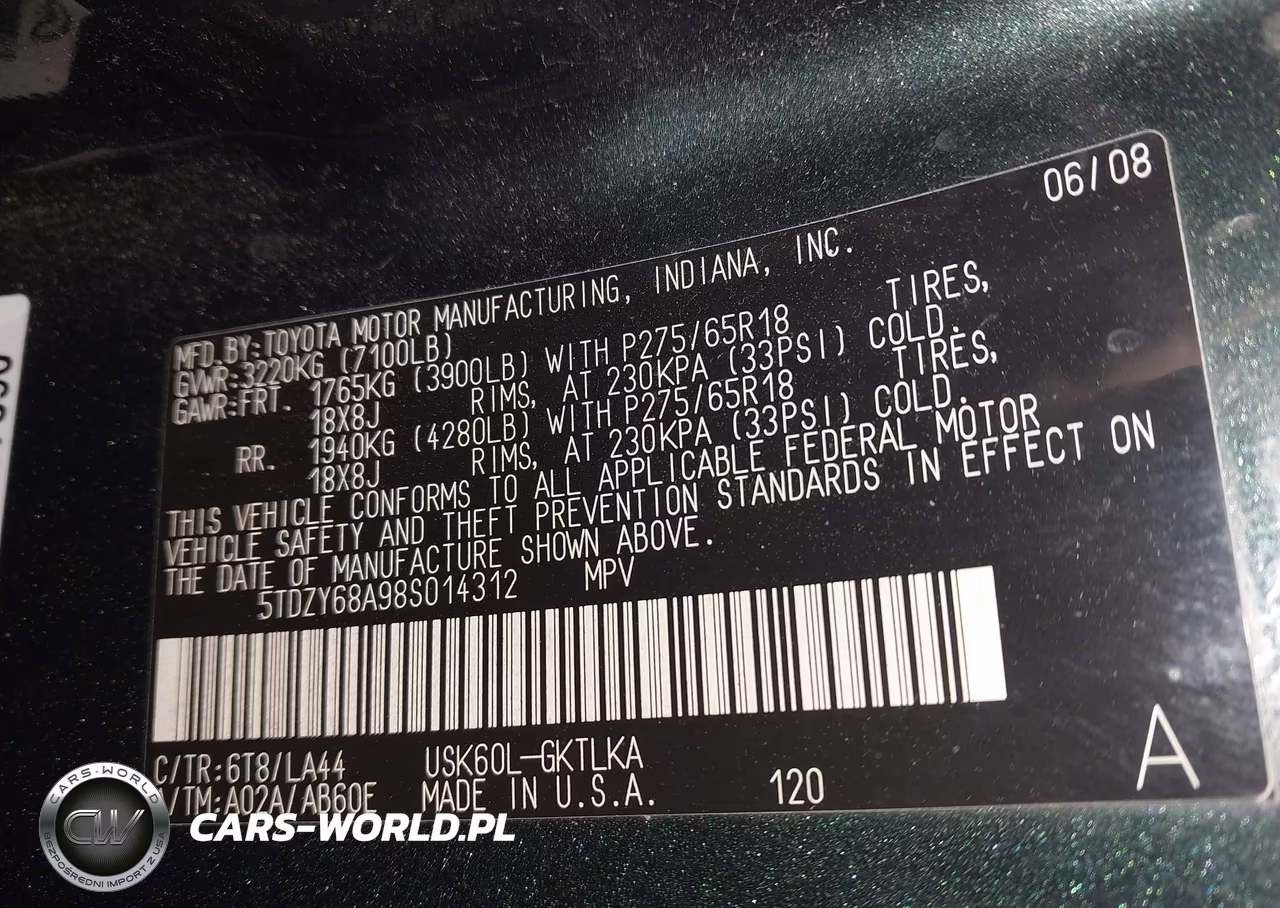 2008 Toyota Sequoia Limited 5.7L V8 VIN:5TDZY68A98S014312 - 9
