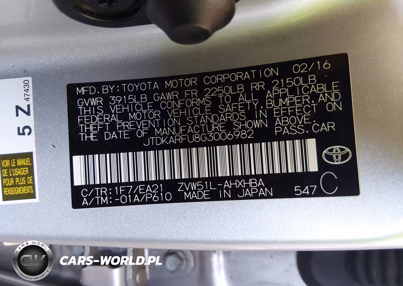 2016 Toyota Prius Three Touring VIN:JTDKARFU8G3006982 - 9
