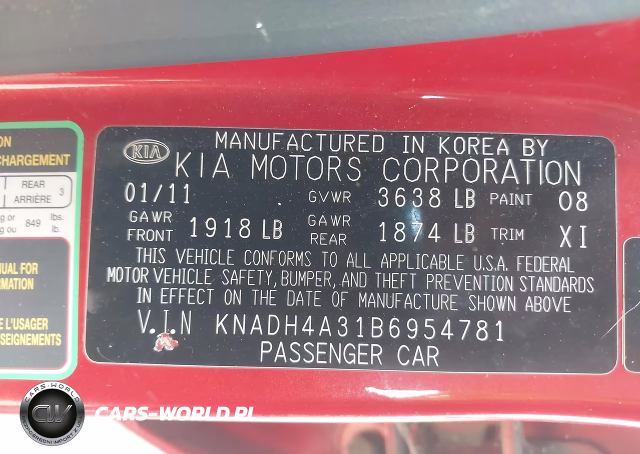 2011 Kia Rio Lx VIN:KNADH4A31B6954781 - 9