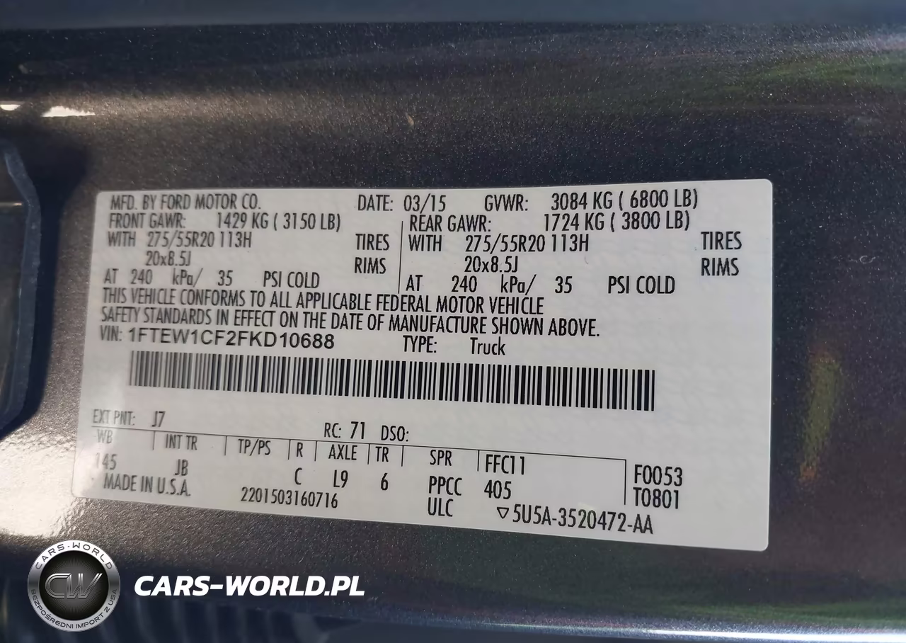 2015 Ford F-150 Xlt VIN:1FTEW1CF2FKD10688 - 9