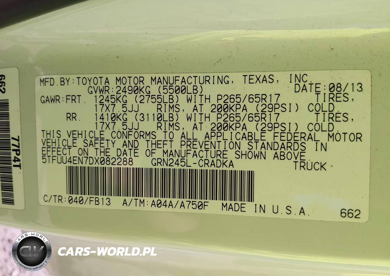 2013 Toyota Tacoma Base V6 VIN:5TFUU4EN7DX082288 - 9