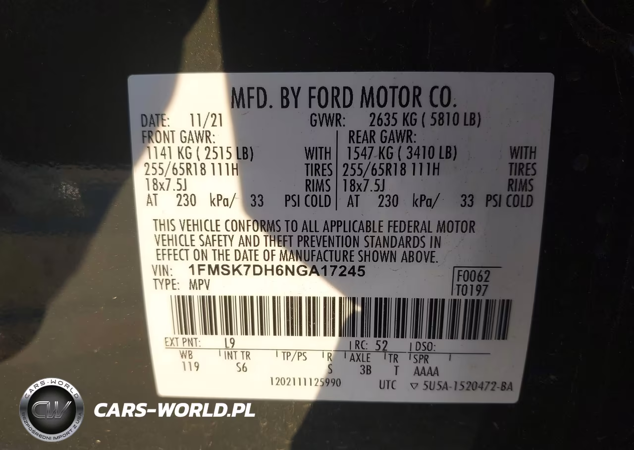 2022 Ford Explorer Xlt VIN:1FMSK7DH6NGA17245 - 9