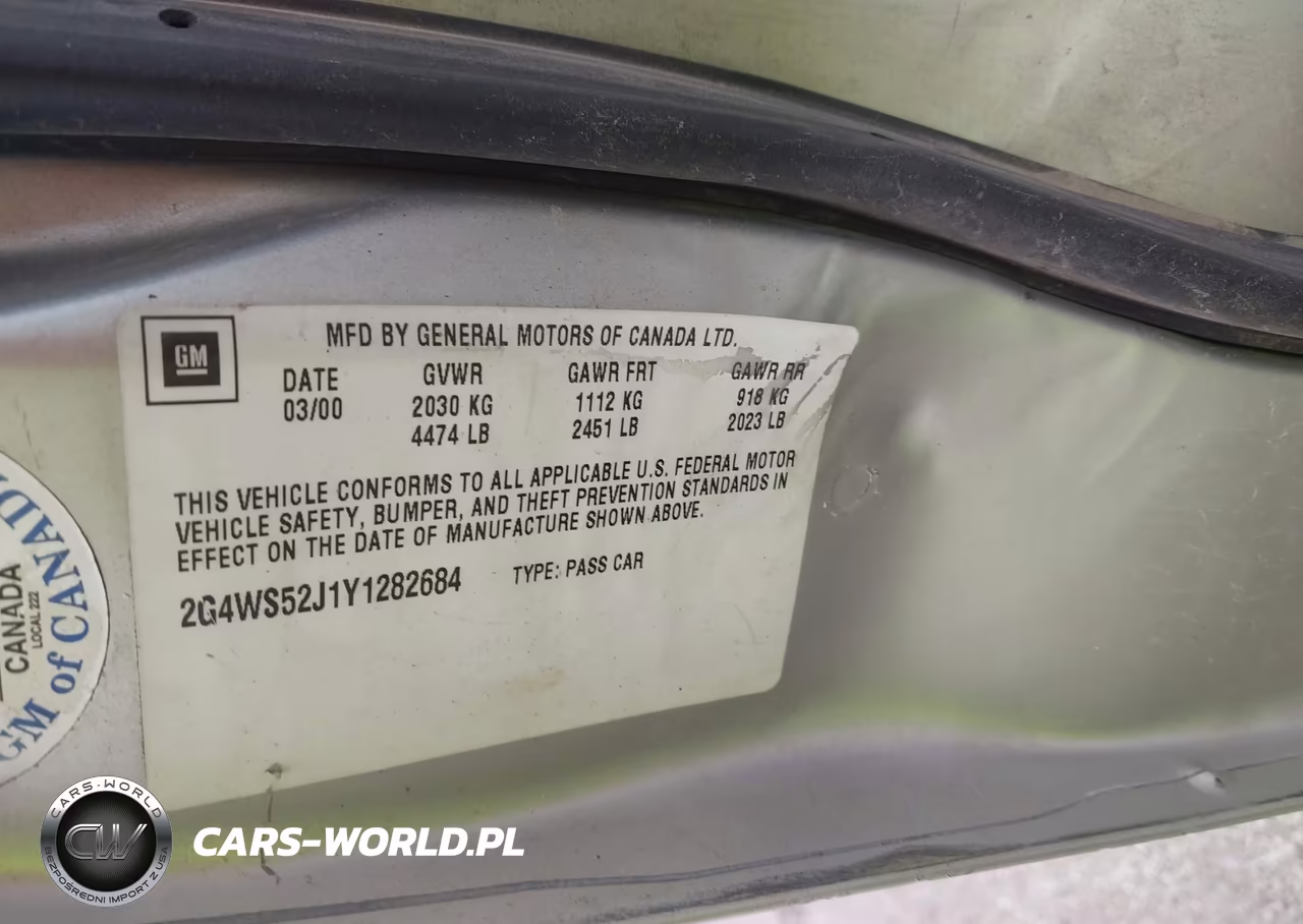 2000 Buick Century Custom VIN:2G4WS52J0Y1323323 - 9