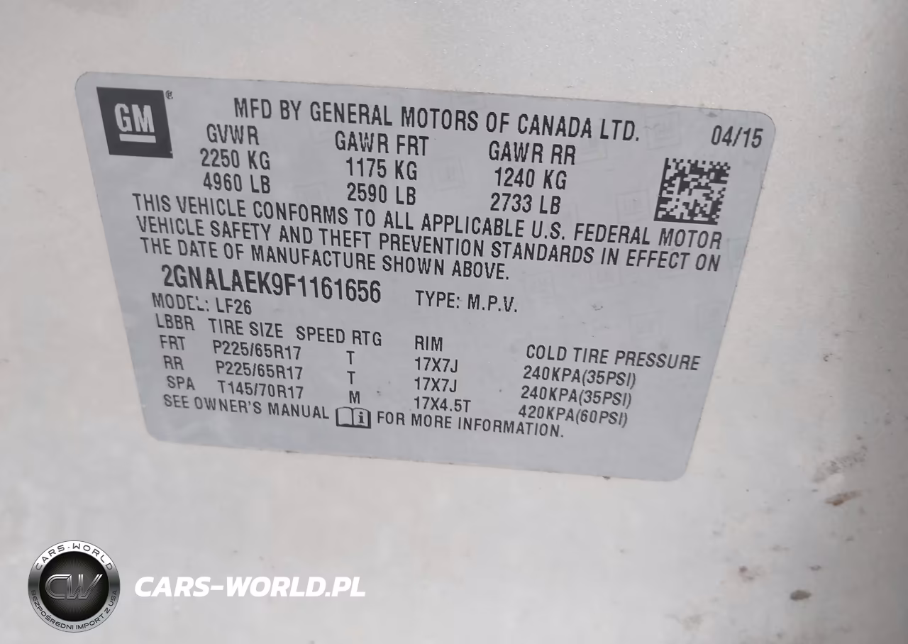 2015 Chevrolet Equinox Ls VIN:2GNALAEK9F1161656 - 9