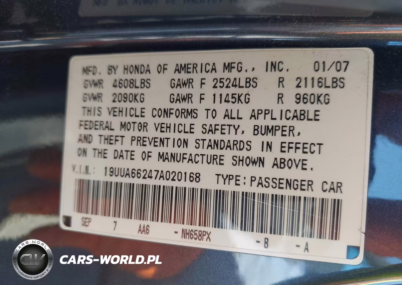 2007 Acura Tl 3.2 VIN:19UUA66247A020168 - 9
