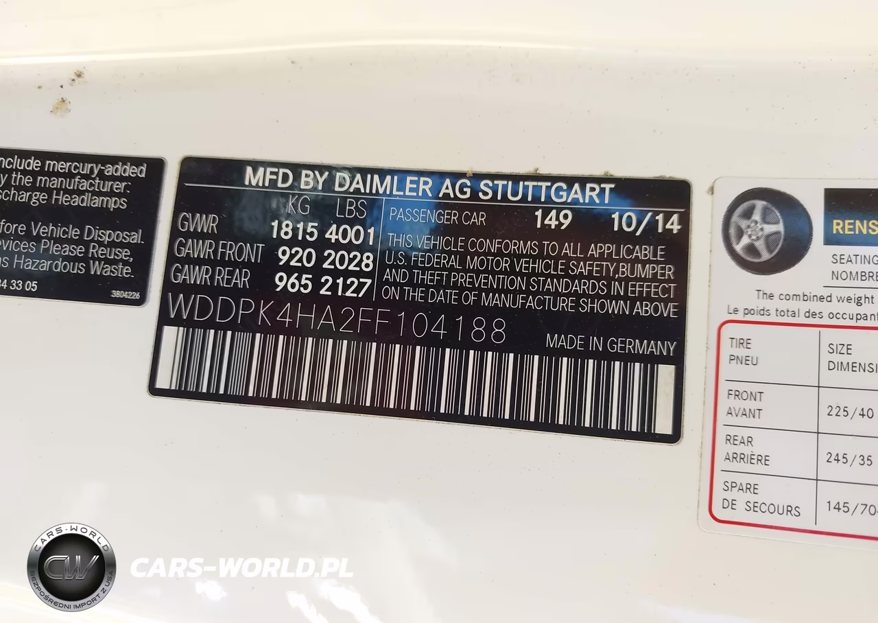 2015 Mercedes-Benz Slk 250 VIN:WDDPK4HA2FF104188 - 9