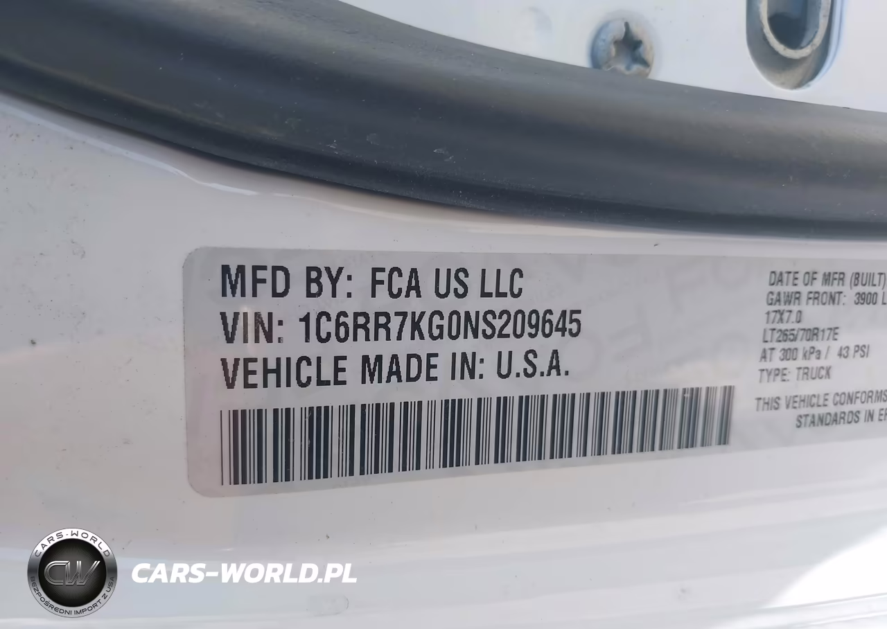 2022 Ram 1500 Classic Tradesman 4X4 5'7 Box VIN:1C6RR7KG0NS209645 - 9