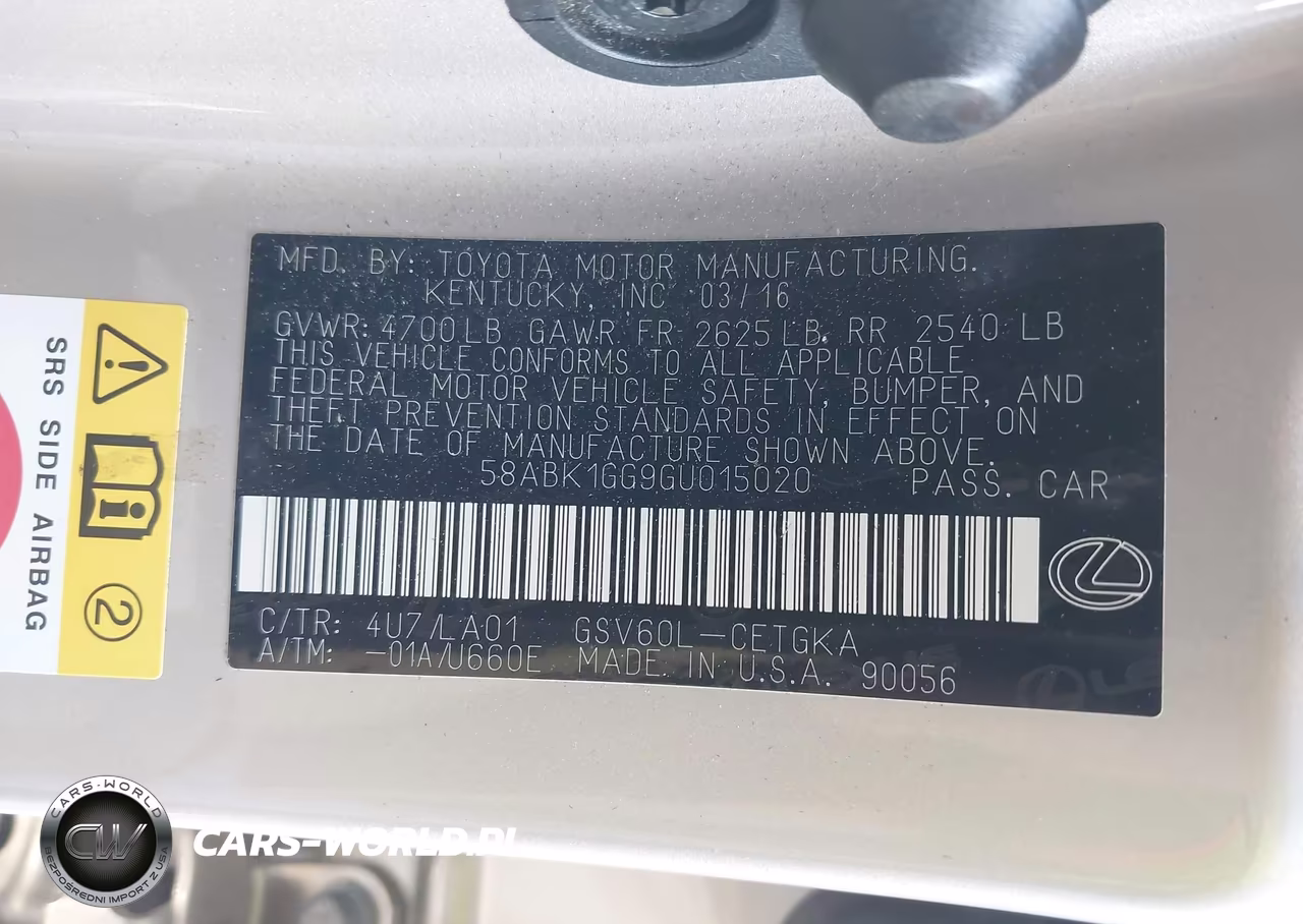 2016 Lexus Es 350 VIN:58ABK1GG9GU015020 - 9