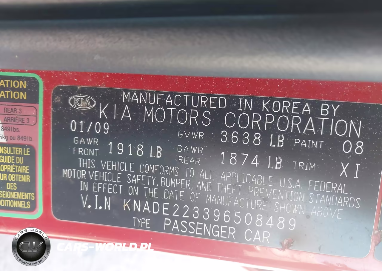 2009 Kia Rio Lx VIN:KNADE223396508489 - 9