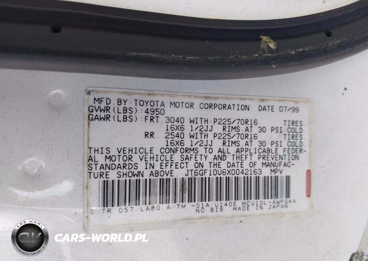 1999 Lexus Rx 300 VIN:JT6GF10U6X0042163 - 9