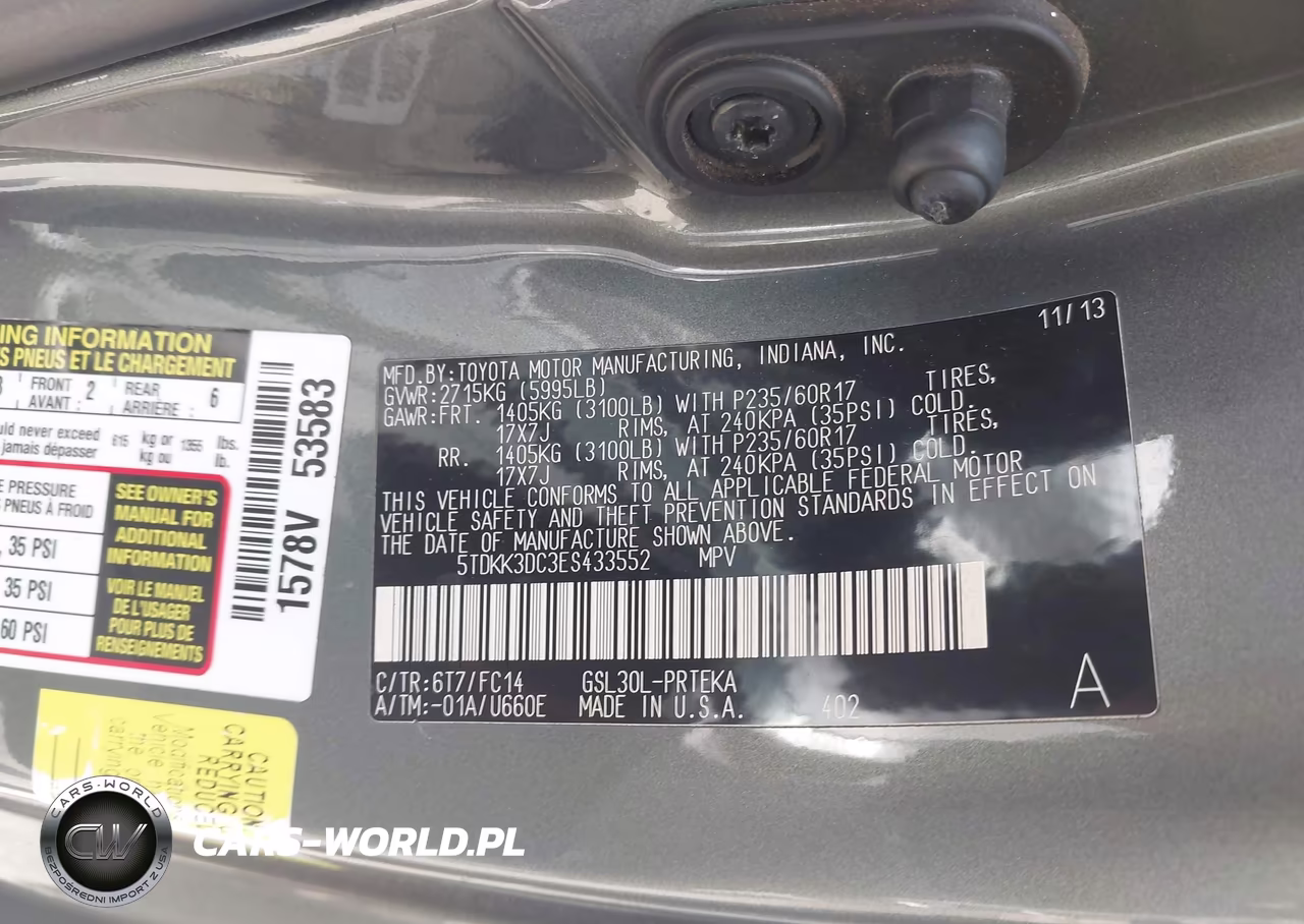 2014 Toyota Sienna Le V6 8 Passenger VIN:5TDKK3DC3ES433552 - 9