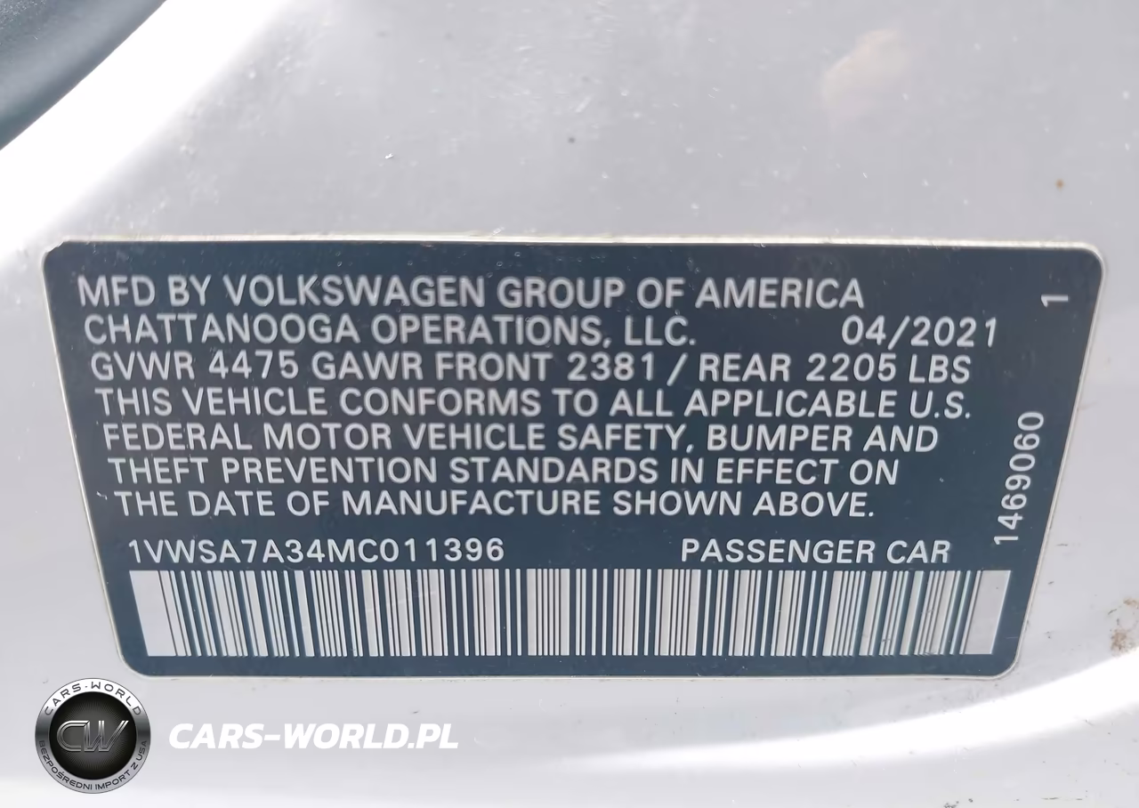 2021 Volkswagen Passat 2.0T Se VIN:1VWSA7A34MC011396 - 9