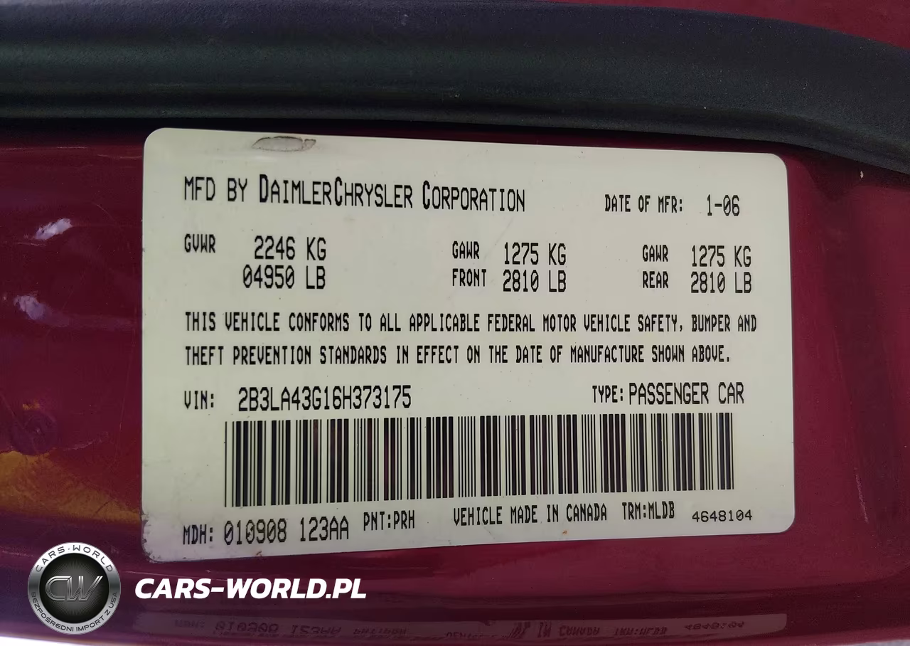 2006 Dodge Charger VIN:2B3LA43G16H373175 - 9