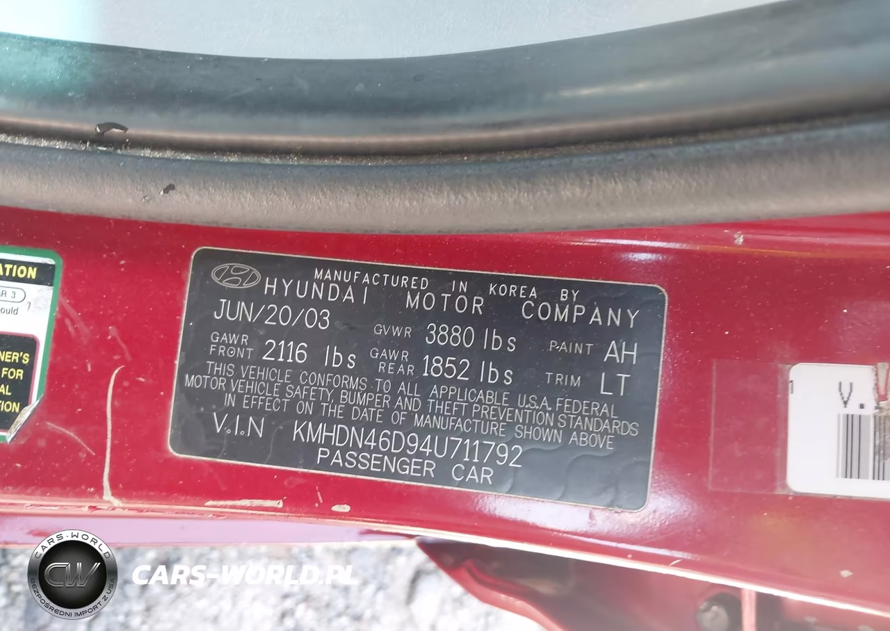 2004 Hyundai Elantra Gls-Gt VIN:KMHDN46D94U711792 - 9
