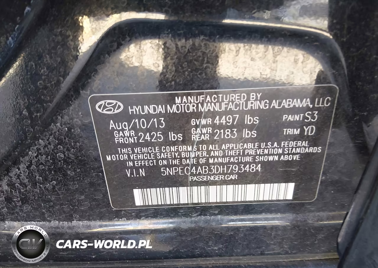 2013 Hyundai Sonata Limited 2.0T VIN:5NPEC4AB3DH793484 - 9