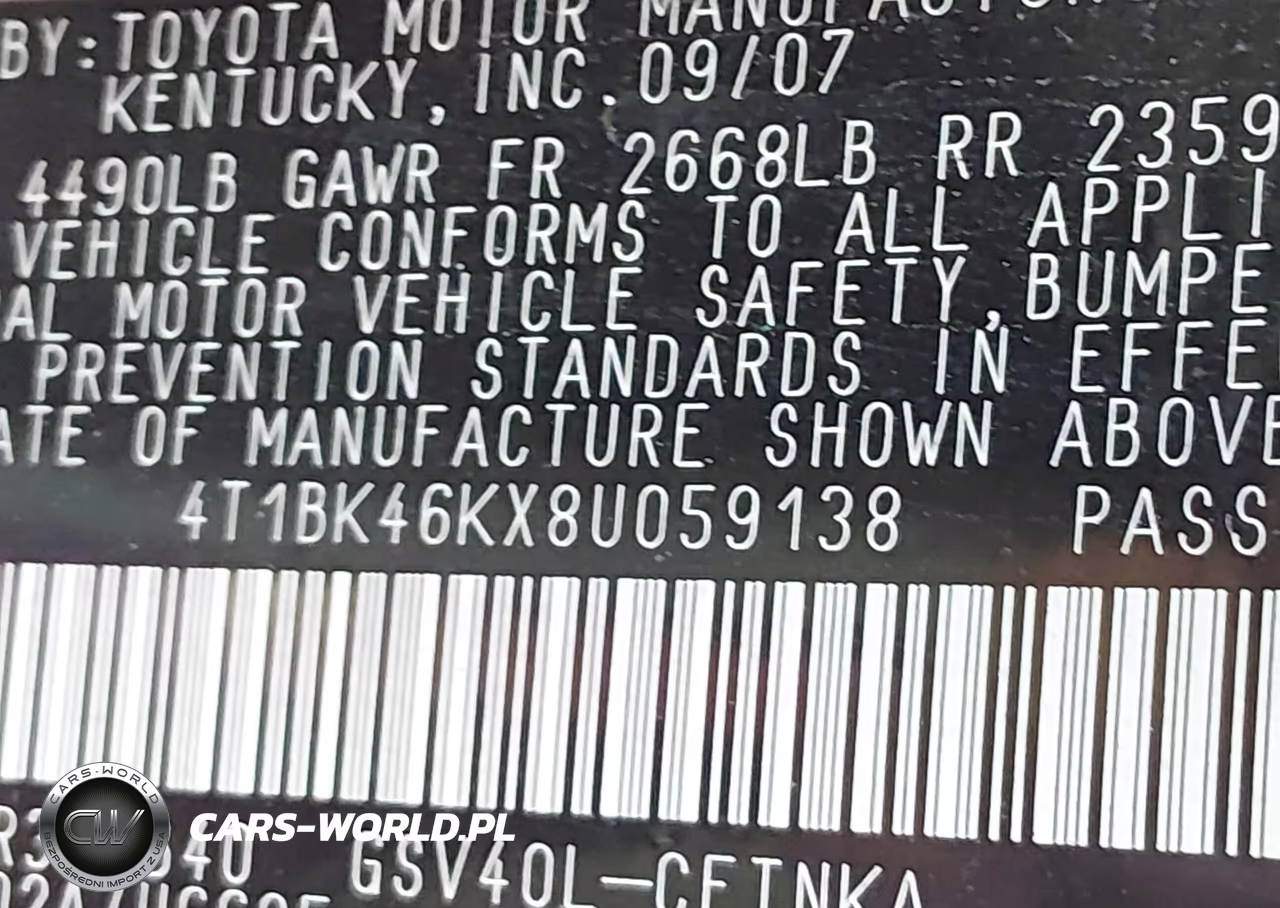 2008 Toyota Camry Le VIN:4T1BK46KX8U059138 - 9