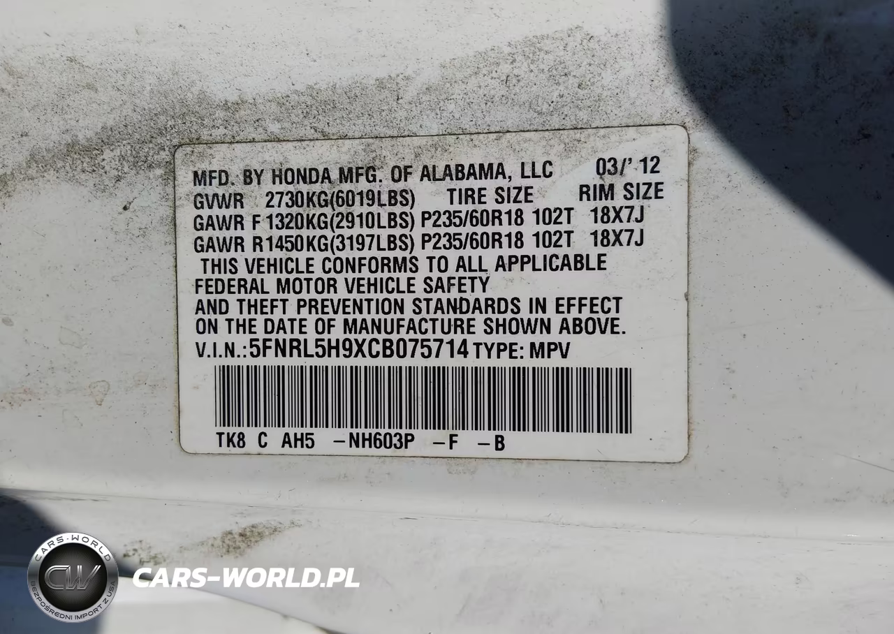 2012 Honda Odyssey Touring-Touring Elite VIN:5FNRL5H9XCB075714 - 9