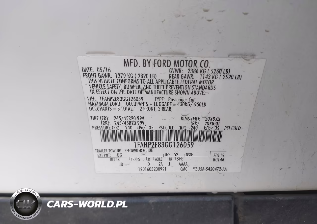 2016 Ford Taurus Sel VIN:1FAHP2E83GG126059 - 9
