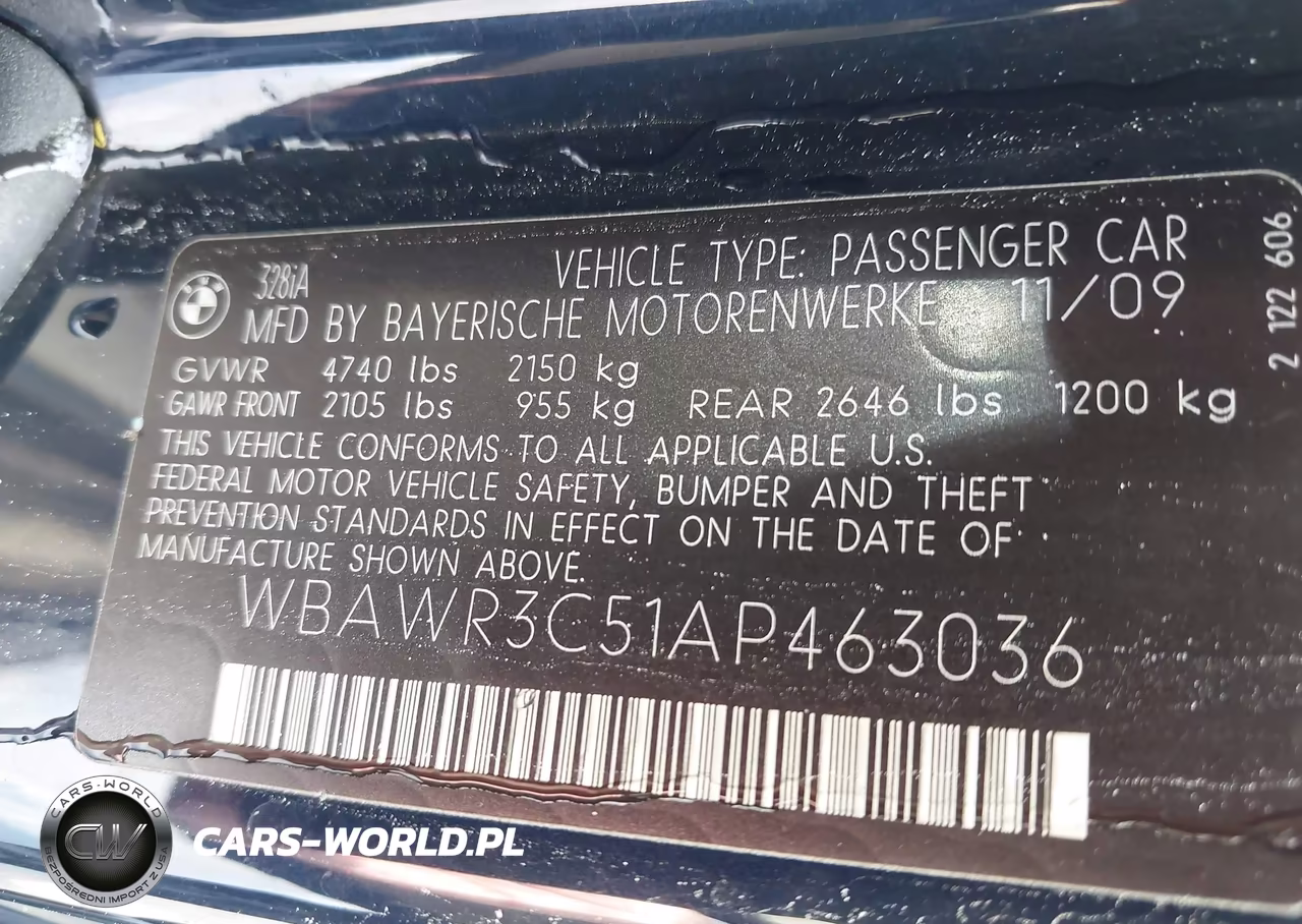 2010 BMW 328I VIN:WBAWR3C51AP463036 - 9