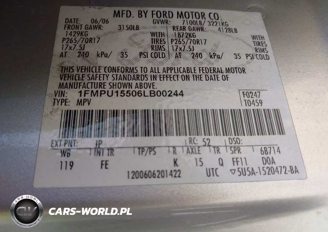 2006 Ford Expedition Xlt-Xlt Sport VIN:1FMPU15506LB00244 - 9
