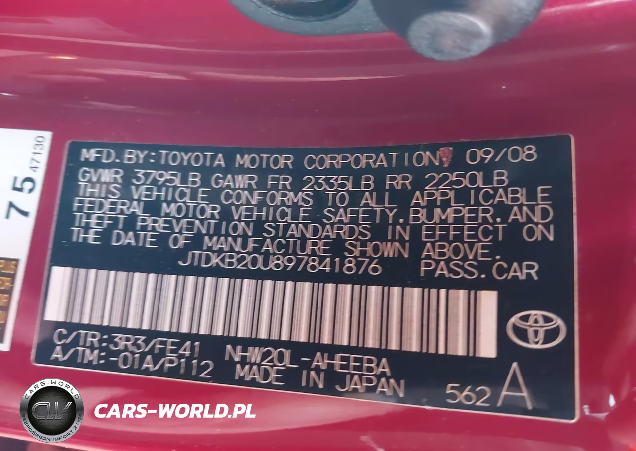 2009 Toyota Prius VIN:JTDKB20U897841876 - 9