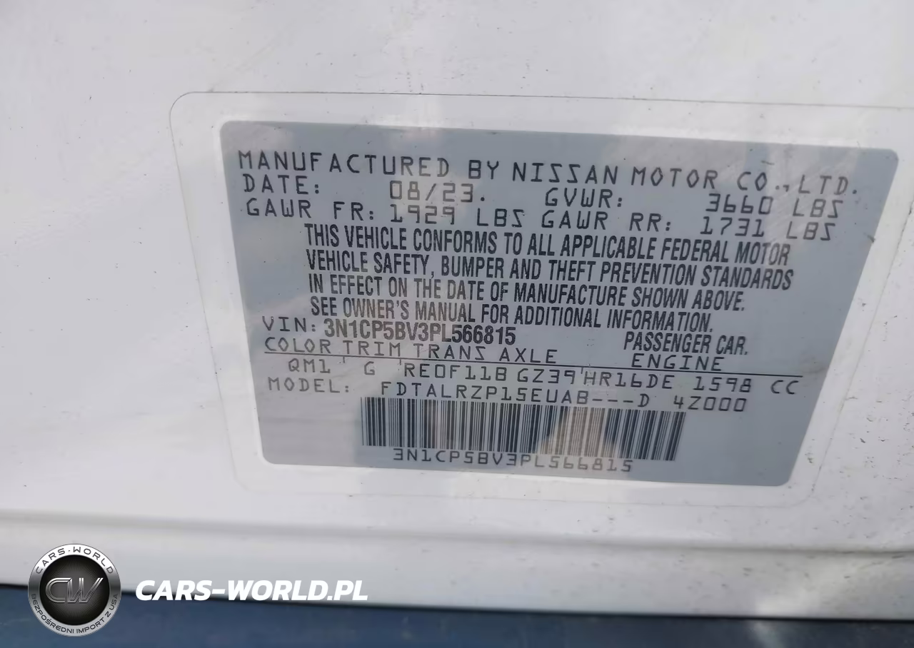 2023 Nissan Kicks S Xtronic Cvt VIN:3N1CP5BV3PL566815 - 9
