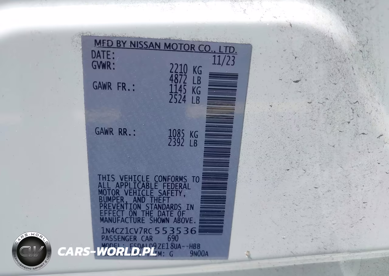 2024 Nissan Leaf Sv Plus VIN:1N4CZ1CV7RC553536 - 9