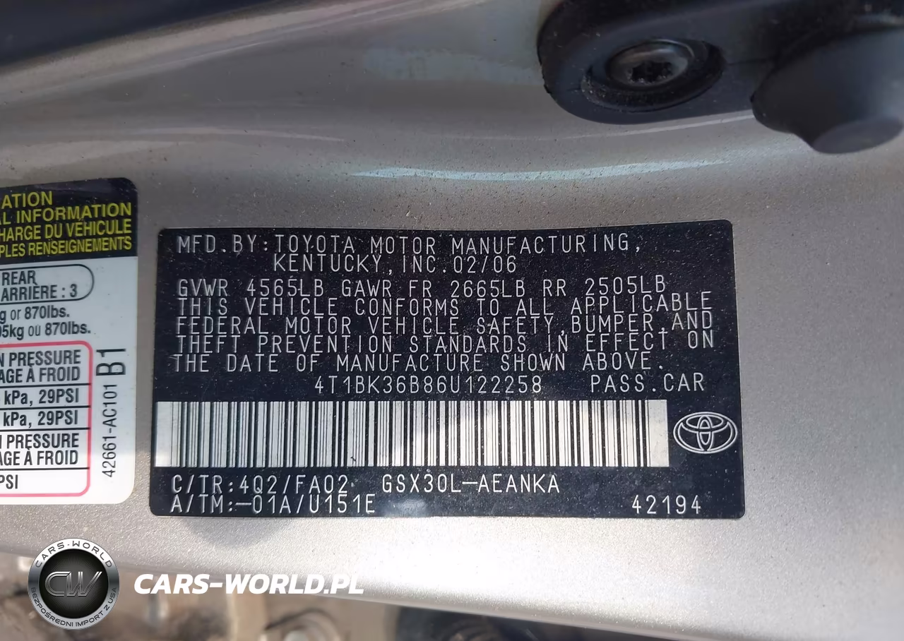 2006 Toyota Avalon Xl VIN:4T1BK36B86U122258 - 9