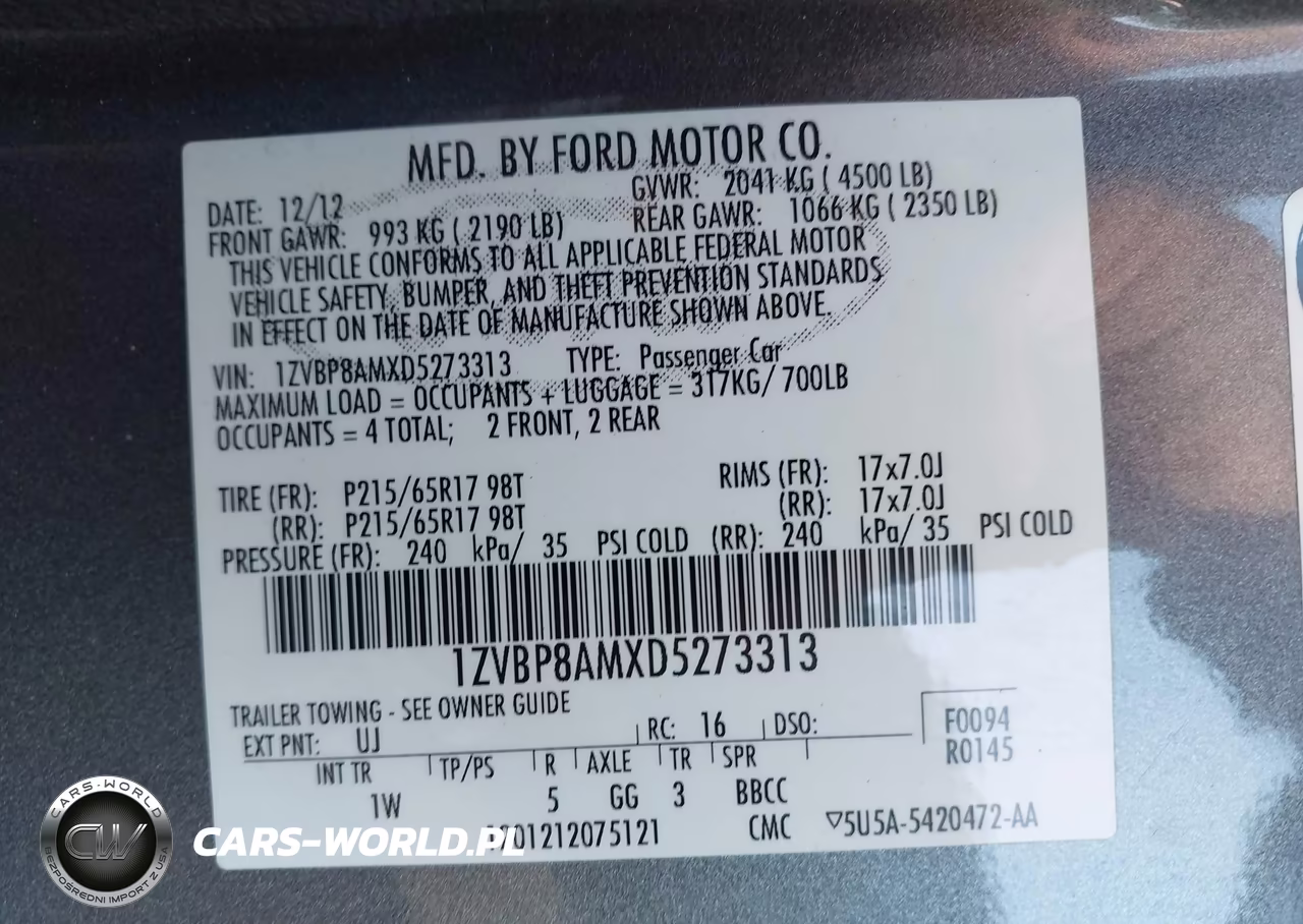 2013 Ford Mustang V6 VIN:1ZVBP8AMXD5273313 - 9