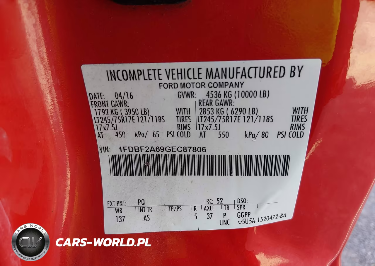 2016 Ford F-250 Xl VIN:1FDBF2A69GEC87806 - 9