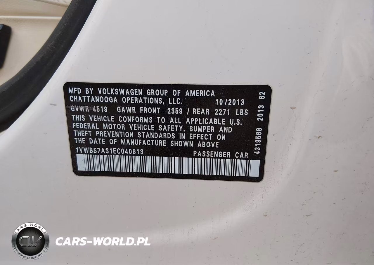 2014 Volkswagen Passat 1.8T Se VIN:1VWBS7A31EC040613 - 9