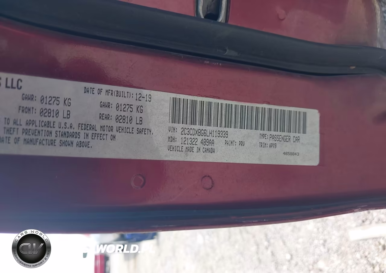 2020 Dodge Charger Sxt Rwd VIN:2C3CDXBG6LH119339 - 9