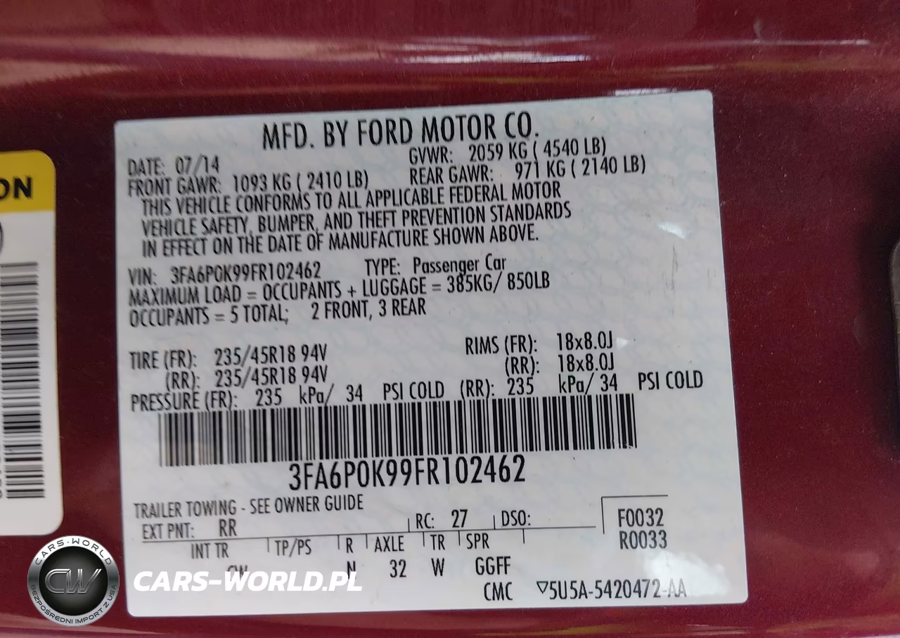 2015 Ford Fusion Titanium VIN:3FA6P0K99FR102462 - 9