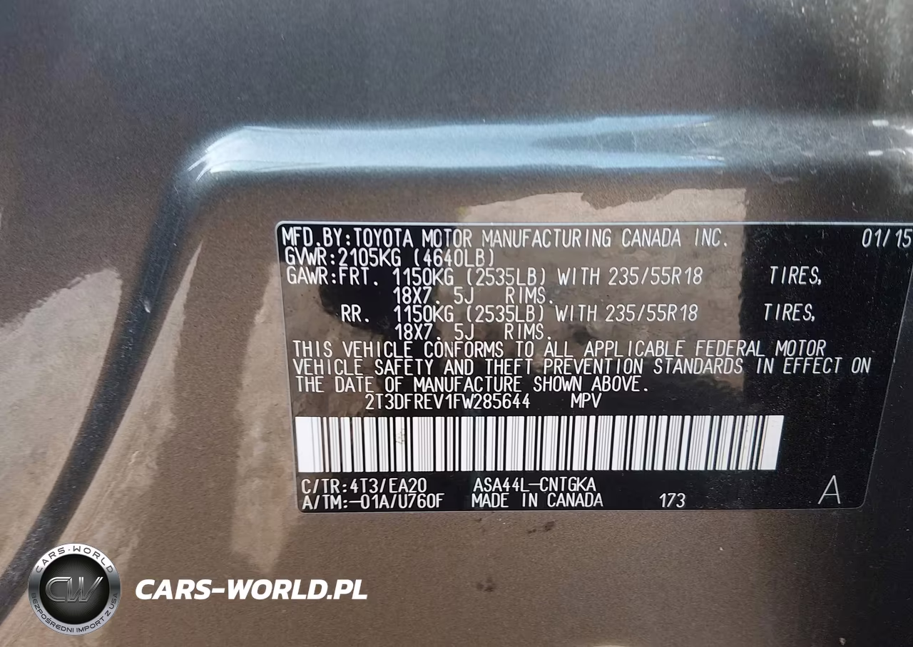 2015 Toyota Rav4 Limited VIN:2T3DFREV1FW285644 - 9