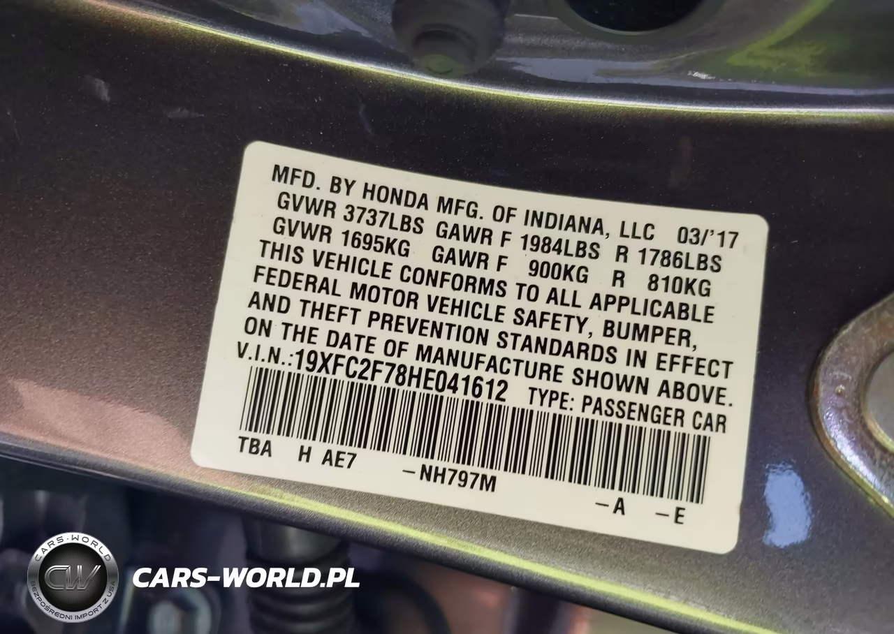2017 Honda Civic Ex VIN:19XFC2F78HE041612 - 9