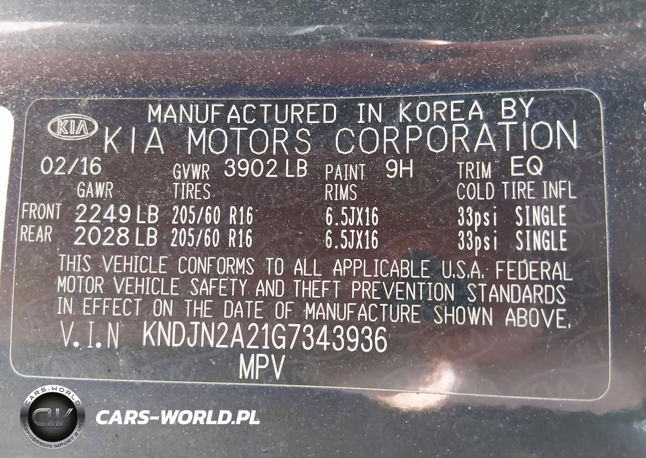 2016 Kia Soul VIN:KNDJN2A21G7343936 - 9