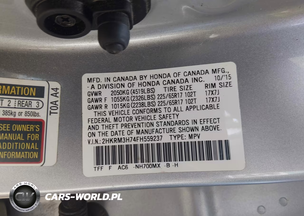 2015 Honda Cr-V Ex-L VIN:2HKRM3H74FH559237 - 9
