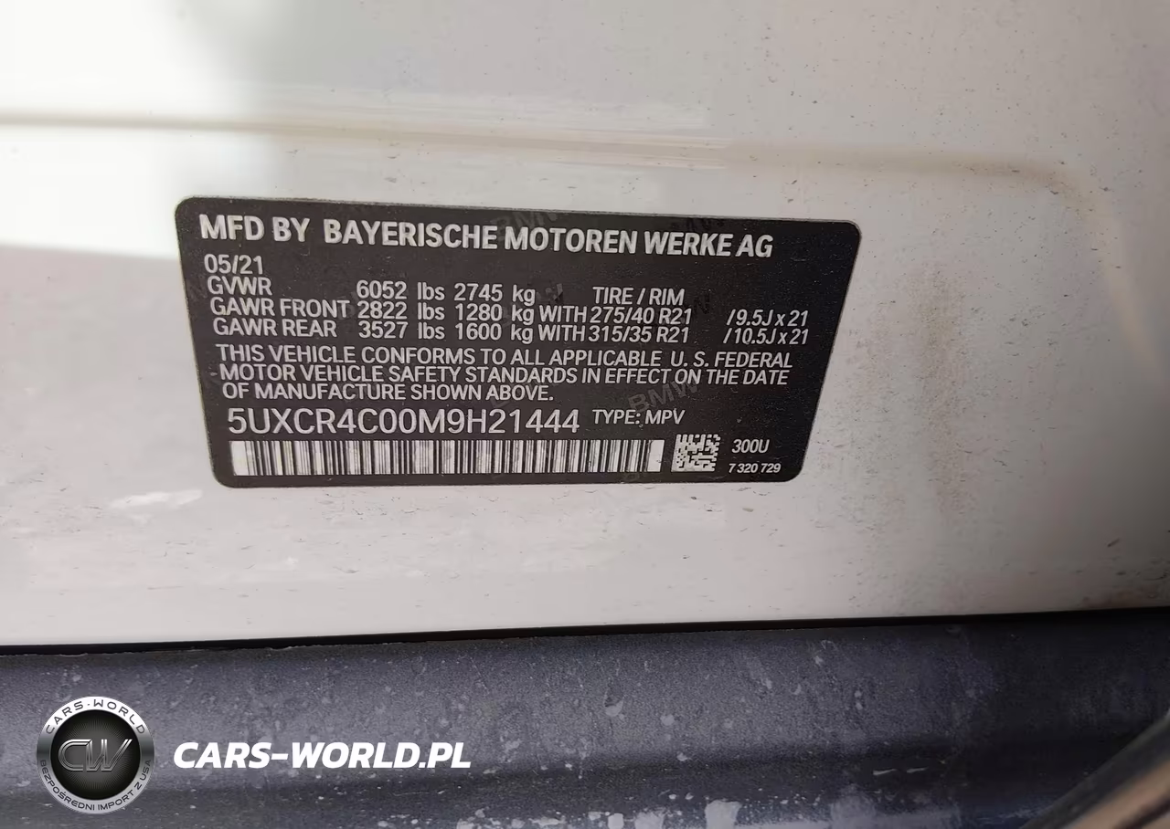 2021 BMW X5 Sdrive40I VIN:5UXCR4C00M9H21444 - 9