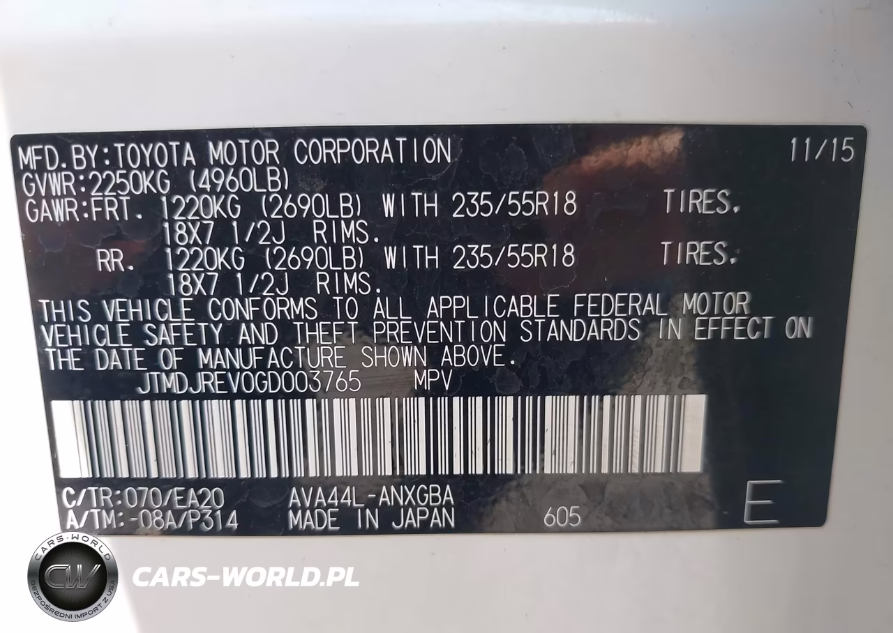 2016 Toyota Rav4 Hybrid Limited VIN:JTMDJREV0GD003765 - 9