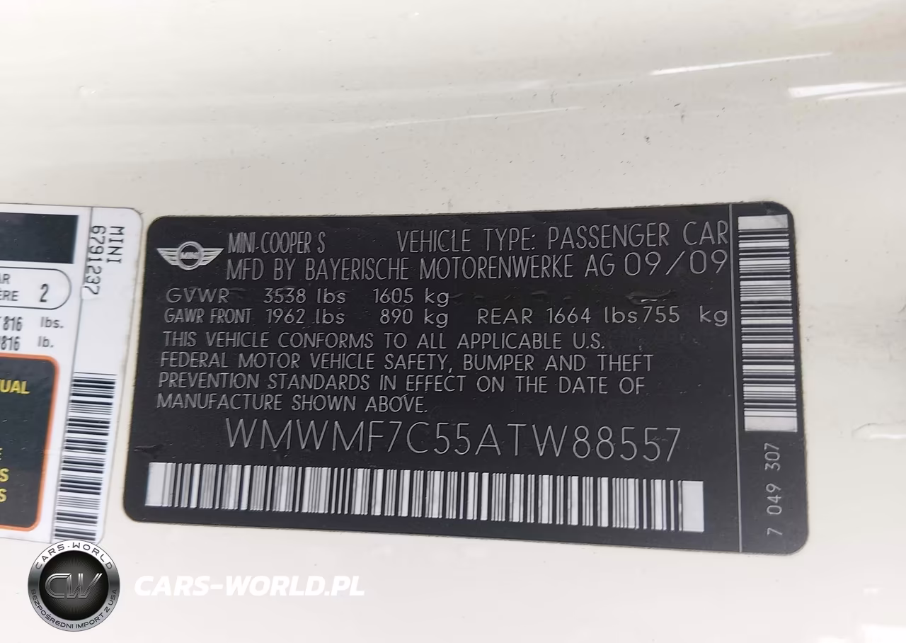 2010 Mini Cooper S VIN:WMWMF7C55ATW88557 - 9