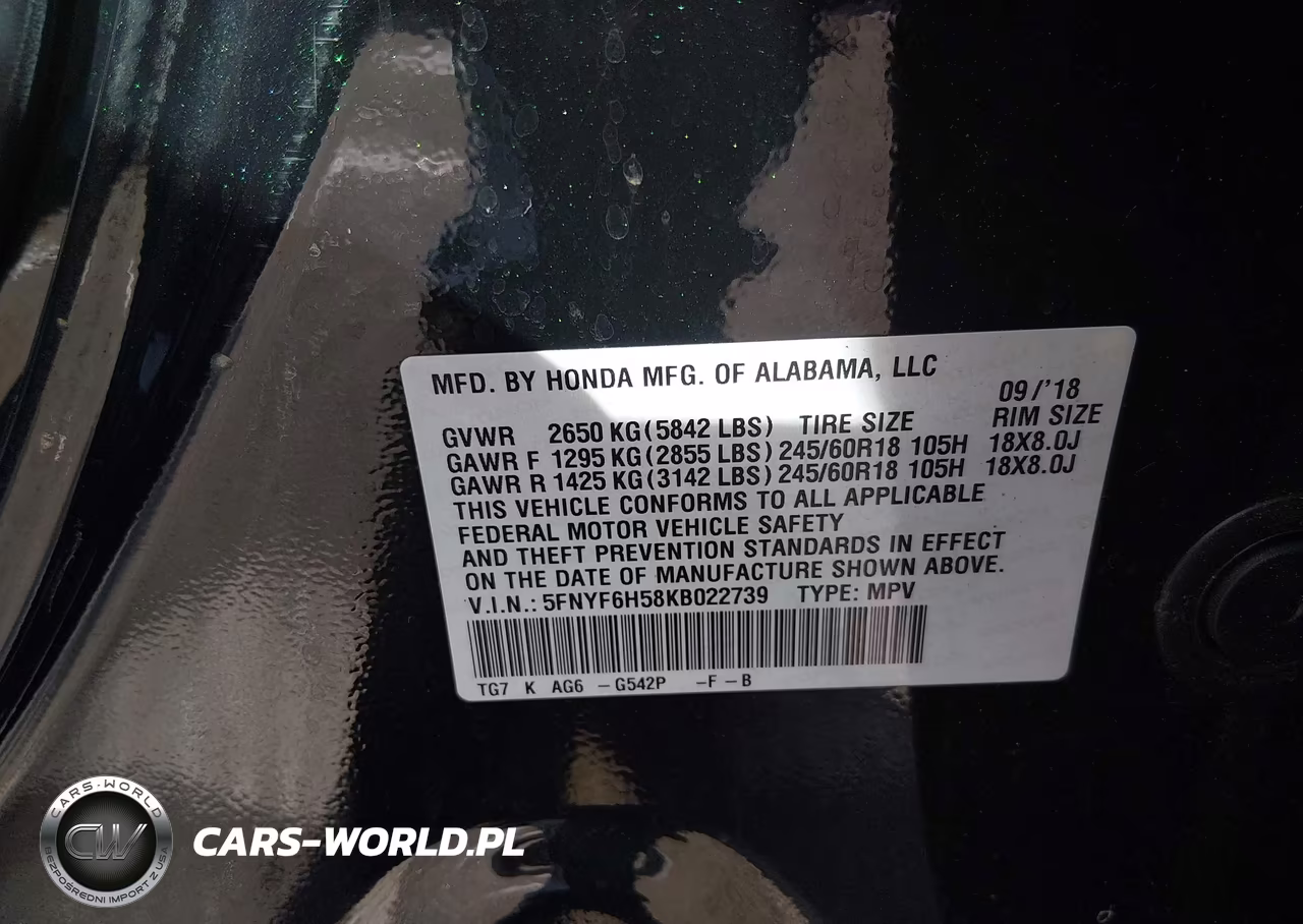 2019 Honda Pilot Ex-L VIN:5FNYF6H58KB022739 - 9