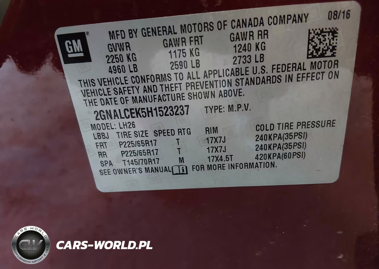 2017 Chevrolet Equinox Lt VIN:2GNALCEK5H1523237 - 9