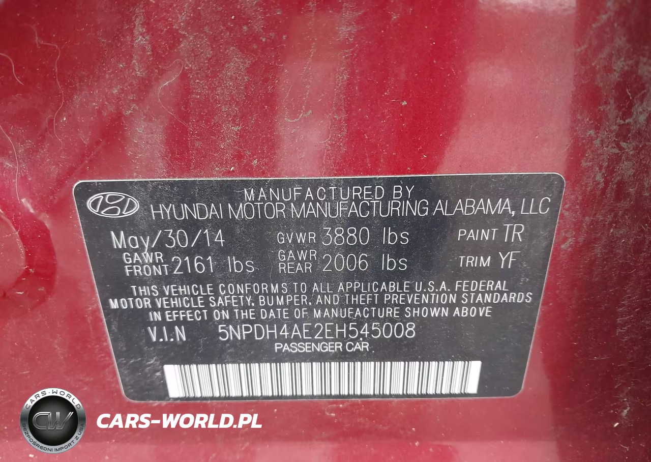 2014 Hyundai Elantra Se VIN:5NPDH4AE2EH545008 - 9